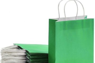 25 Pcs 8_x3.9_x10_ Green Kraft Paper Gift Bags_ Party Favor_ Shopping Bags With Handles _ Target