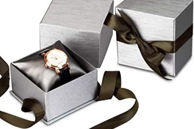 Amazon.com_ MOOCA 2 Pcs Set Steel Grey Color Paper Watch Bracelet Gift Box with Dark Chocolate Color Satin Ribbon_ Watch Bracelet Jewelry Display Box_ 3 5_8_W x 3 5_8_D x 2 3_4_H_