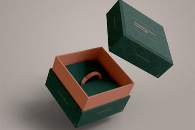 Green Fingerring Jewelry Box With Printed Paper -_y.com _ Luxury Custom Invitations_ Handmade Stationery & Packaging Bags