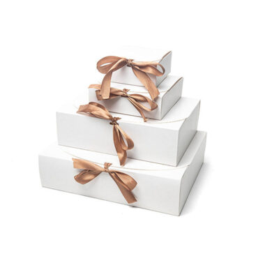 kraft paperboard gift box with ribbon