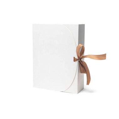 kraft paperboard gift box with ribbon