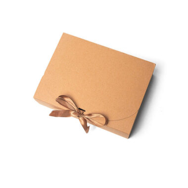 kraft paperboard gift box with ribbon