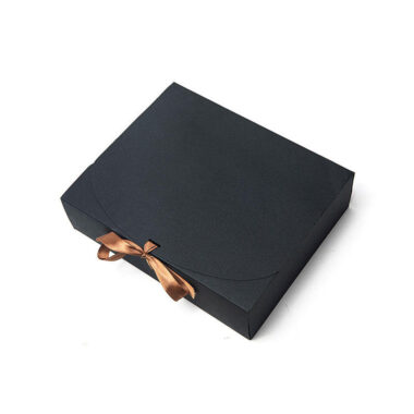 kraft paperboard gift box with ribbon