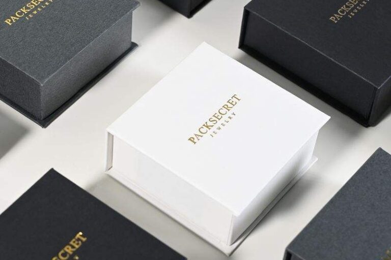 jewelry gift box with gold logo