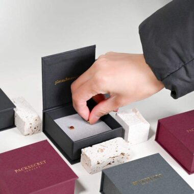 jewelry gift box with gold logo