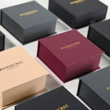 jewelry gift box with gold logo