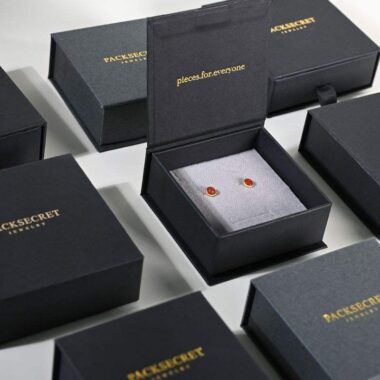 jewelry gift box with gold logo