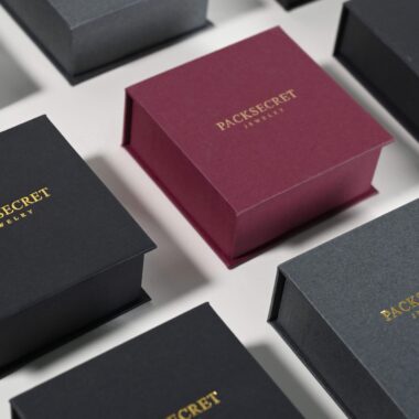 jewelry gift box with gold logo