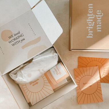 black mailer gift box with logo