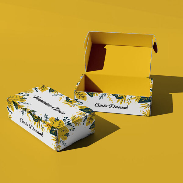 black mailer gift box with logo