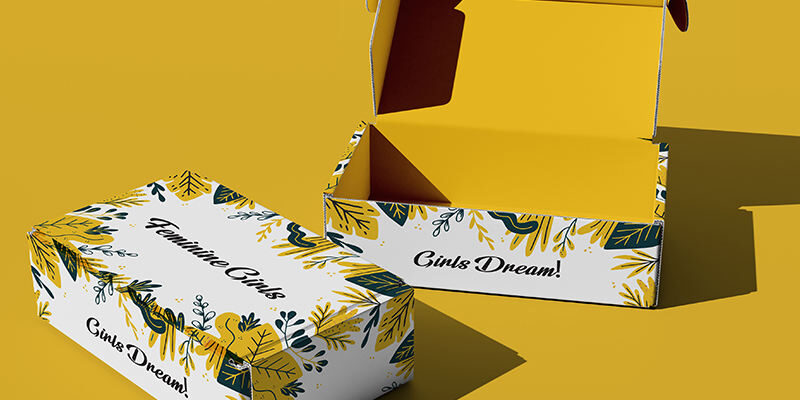 black mailer gift box with logo